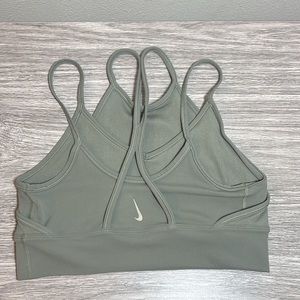 Nike Indy Strappy Longline Sports Bra Green Medium